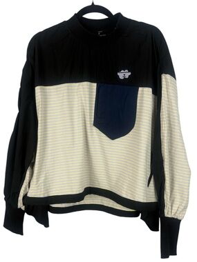 Castelbajac Paris Rare Mixed Media Striped Colorblock Pullover Windbreaker